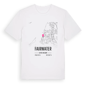 Fairwater karta t-shirt – ekologisk bomull t-shirt från Pinshirt
