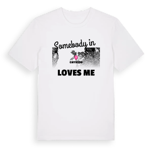 Någon i Gwynedd älskar mig t-shirt – ekologisk bomull t-shirt från Pinshirt