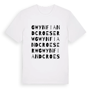 Gwynfi and Croeserw ordlek t-shirt – ekologisk bomull t-shirt från PinShirt