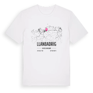 Llanbadrig karta t-shirt – ekologisk bomull t-shirt från Pinshirt