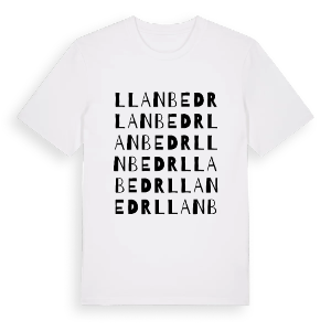 Llanbedr ordlek t-shirt – ekologisk bomull t-shirt från Pinshirt