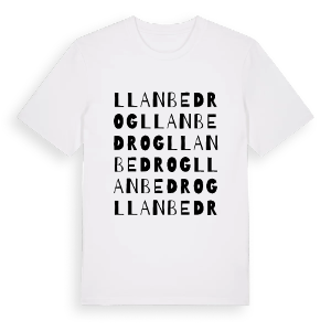 Llanbedrog ordlek t-shirt – ekologisk bomull t-shirt från Pinshirt