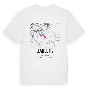 Llanberis karta t-shirt – ekologisk bomull t-shirt från Pinshirt