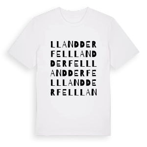 Llandderfel ordlek t-shirt – ekologisk bomull t-shirt från Pinshirt