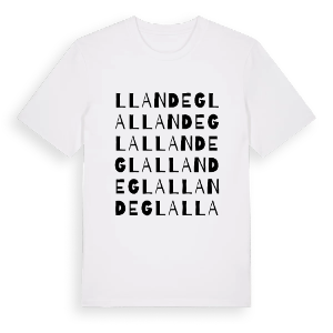 Llandegla ordlek t-shirt – ekologisk bomull t-shirt från Pinshirt