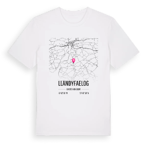 Llandyfaelog karta t-shirt – ekologisk bomull t-shirt från Pinshirt