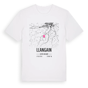 Llangain karta t-shirt – ekologisk bomull t-shirt från Pinshirt