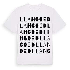 Llangoed ordlek t-shirt – ekologisk bomull t-shirt från Pinshirt