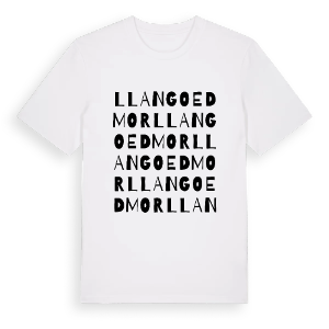 Llangoedmor ordlek t-shirt – ekologisk bomull t-shirt från Pinshirt