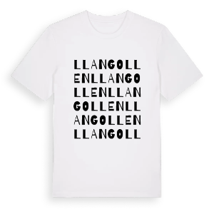 Llangollen ordlek t-shirt – ekologisk bomull t-shirt från Pinshirt