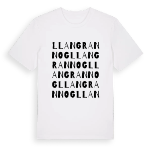 Llangrannog ordlek t-shirt – ekologisk bomull t-shirt från Pinshirt