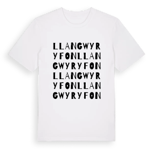 Llangwyryfon ordlek t-shirt – ekologisk bomull t-shirt från Pinshirt