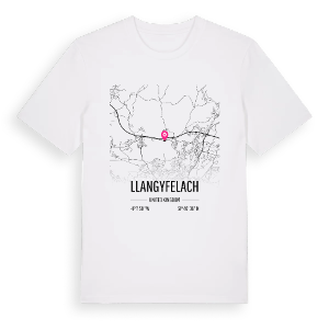 Llangyfelach karta t-shirt – ekologisk bomull t-shirt från Pinshirt