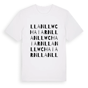 Llanllwchaiarn ordlek t-shirt – ekologisk bomull t-shirt från Pinshirt