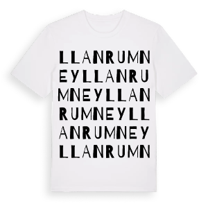 Llanrumney ordlek t-shirt – ekologisk bomull t-shirt från Pinshirt