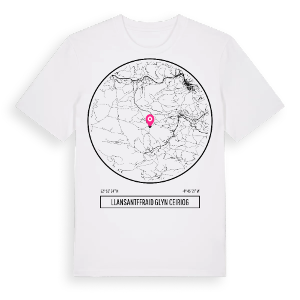 Llansantffraid Glyn Ceiriog t-shirt – ekologisk bomull t-shirt från Pinshirt