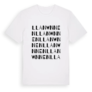 Llanwnnen ordlek t-shirt – ekologisk bomull t-shirt från Pinshirt