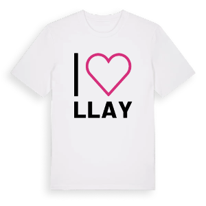 Jag älskar Llay t-shirt stort tryck – ekologisk bomull t-shirt från Pinshirt