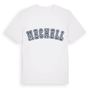 Mechell college t-shirt – ekologisk bomull t-shirt från Pinshirt