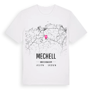 Mechell karta t-shirt – ekologisk bomull t-shirt från Pinshirt