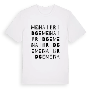 Menai Bridge ordlek t-shirt – ekologisk bomull t-shirt från Pinshirt