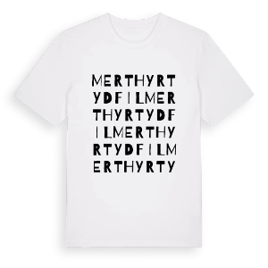 Merthyr Tydfil ordlek t-shirt – ekologisk bomull t-shirt från Pinshirt