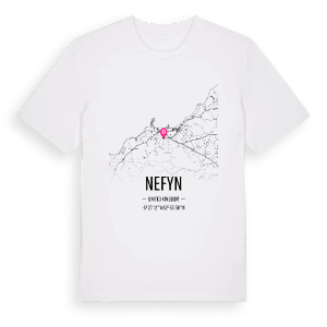 Nefyn karta t-shirt – ekologisk bomull t-shirt från Pinshirt