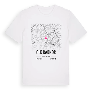 Old Radnor karta t-shirt – ekologisk bomull t-shirt från Pinshirt