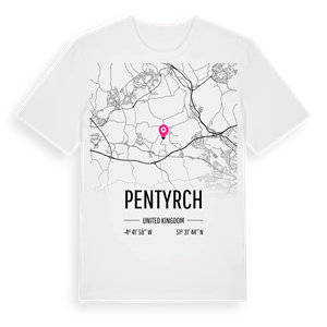 Pentyrch karta t-shirt – ekologisk bomull t-shirt från Pinshirt