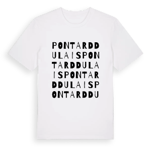 Pontarddulais ordlek t-shirt – ekologisk bomull t-shirt från Pinshirt