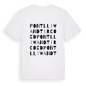 Pontlliw and Tircoed ordlek t-shirt – ekologisk bomull t-shirt från Pinshirt