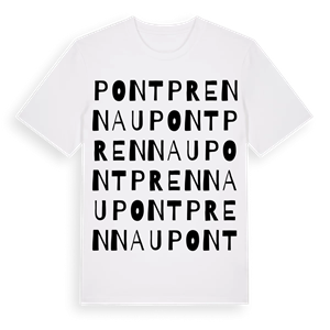 Pontprennau ordlek t-shirt – ekologisk bomull t-shirt från Pinshirt