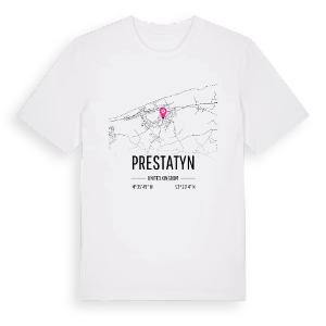 Prestatyn karta t-shirt – ekologisk bomull t-shirt från Pinshirt