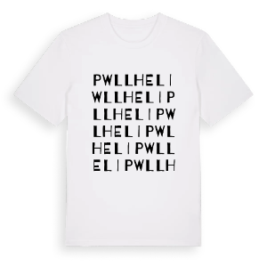 Pwllheli ordlek t-shirt – ekologisk bomull t-shirt från Pinshirt