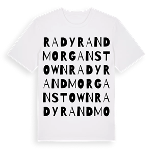 Radyr and Morganstown ordlek t-shirt – ekologisk bomull t-shirt från Pinshirt