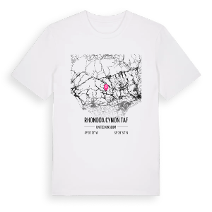 Rhondda Cynon Taf karta t-shirt – ekologisk bomull t-shirt från Pinshirt