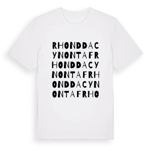 Rhondda Cynon Taf ordlek t-shirt – ekologisk bomull t-shirt från Pinshirt
