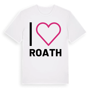 Jag älskar Roath t-shirt stort tryck – ekologisk bomull t-shirt från Pinshirt
