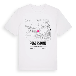 Rogerstone karta t-shirt – ekologisk bomull t-shirt från Pinshirt