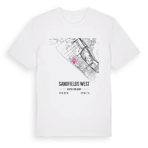 Sandfields West karta t-shirt – ekologisk bomull t-shirt från Pinshirt