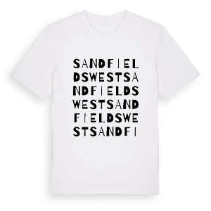 Sandfields West ordlek t-shirt – ekologisk bomull t-shirt från Pinshirt