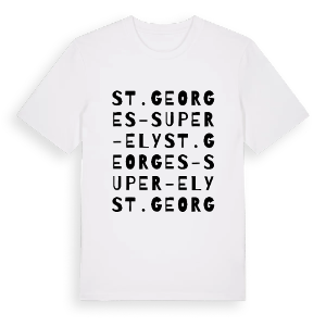 St. Georges-super-Ely ordlek t-shirt – ekologisk bomull t-shirt från Pinshirt