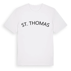 St. Thomas böjd t-shirt – ekologisk bomull t-shirt från Pinshirt