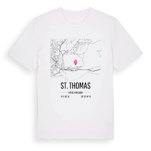 St. Thomas karta t-shirt – ekologisk bomull t-shirt från Pinshirt