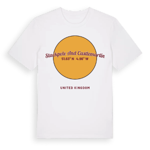 Stackpole and Castlemartin cirkel t-shirt – ekologisk bomull t-shirt från Pinshirt