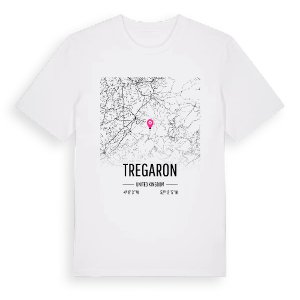 Tregaron karta t-shirt – ekologisk bomull t-shirt från Pinshirt