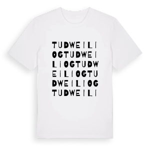 Tudweiliog ordlek t-shirt – ekologisk bomull t-shirt från Pinshirt