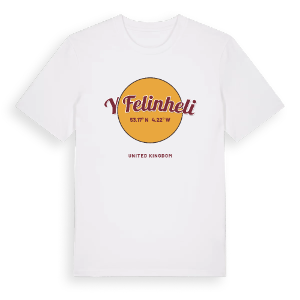 Y Felinheli cirkel t-shirt – ekologisk bomull t-shirt från Pinshirt