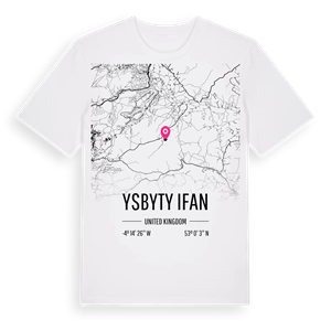 Ysbyty Ifan karta t-shirt – ekologisk bomull t-shirt från Pinshirt