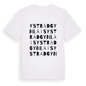Ystradgynlais ordlek t-shirt – ekologisk bomull t-shirt från Pinshirt